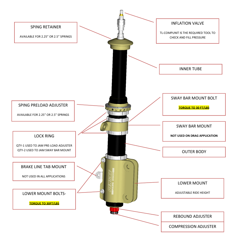 Mustang Penske Racing Shocks 99-14